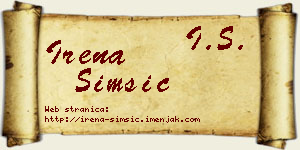 Irena Šimšić vizit kartica